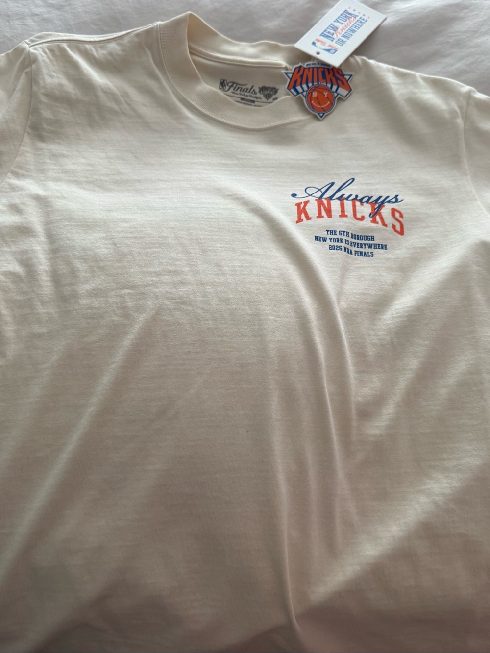 NEW YORK OR NOWHERE New York Knicks 'Always Knicks' Cream NBA Finals Graphic Tee